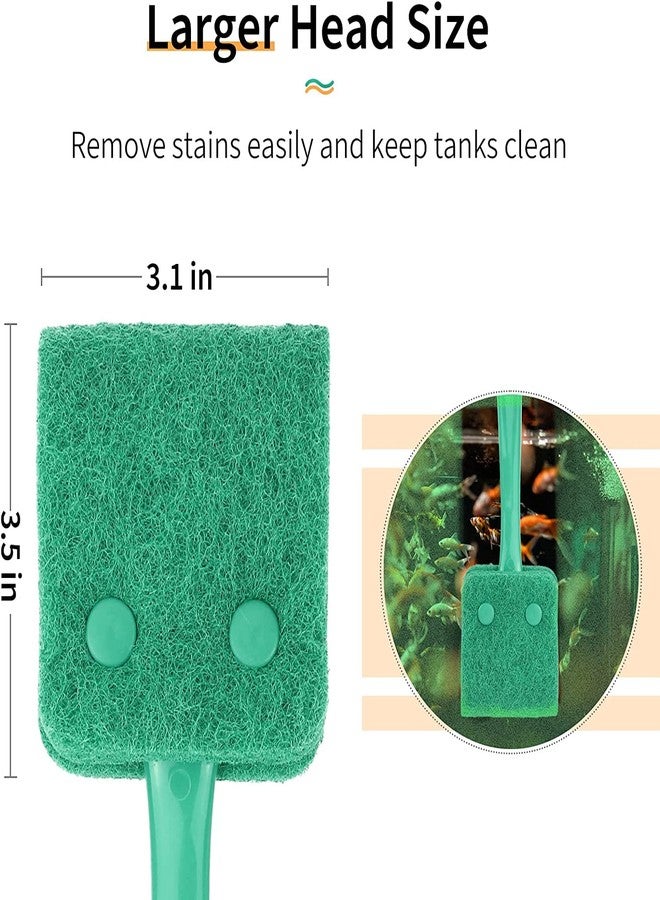 VAYINATO® Green Aquarium Fish Tank Cleaning Brush with Double Sided Sponge Long Handle Scrubber for Scratchless Effective Cleaning 40Cm by Petzlifeworld - Image 2